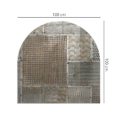 Glass fire hearth semi-oval Perforated sheet pattern
