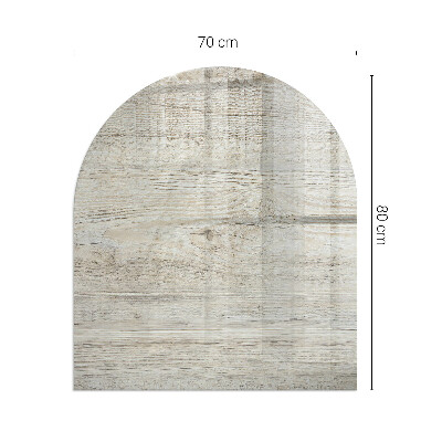 Glass hearth semi-oval Light wood texture