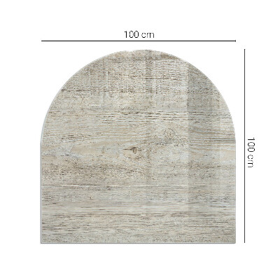 Glass hearth semi-oval Light wood texture