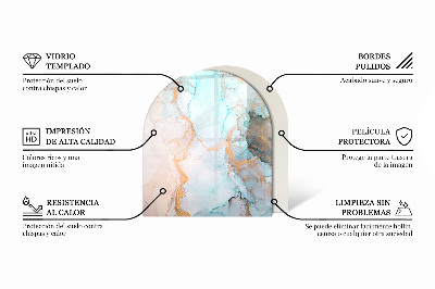 Glass hearth semi-oval Boards in different shades