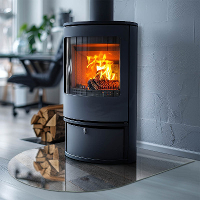 Glass hearth semi-oval Boards in different shades