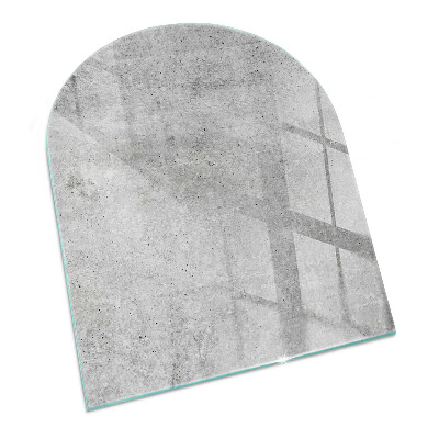 Glass fire hearth semi-oval Raw concrete texture