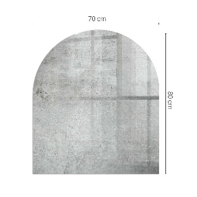 Glass fire hearth semi-oval Raw concrete texture