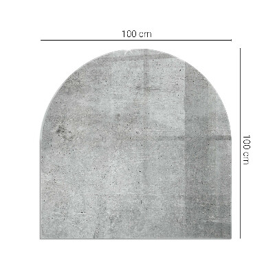 Glass fire hearth semi-oval Raw concrete texture