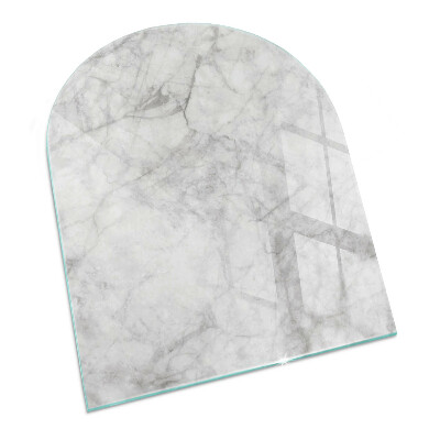 Glass fire hearth semi-oval Marble texture pattern