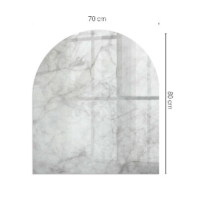 Glass fire hearth semi-oval Marble texture pattern