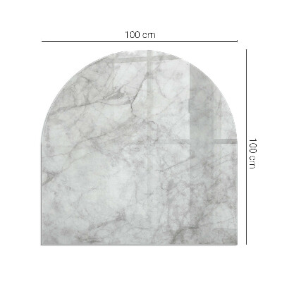 Glass fire hearth semi-oval Marble texture pattern