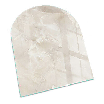 Glass hearth semi-oval Natural marble pattern