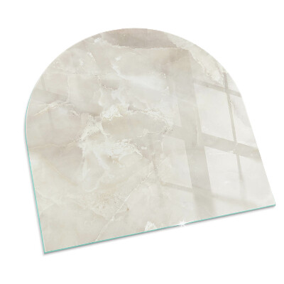 Glass hearth semi-oval Natural marble pattern