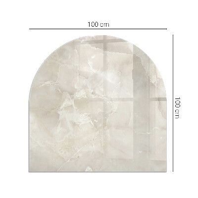 Glass hearth semi-oval Natural marble pattern