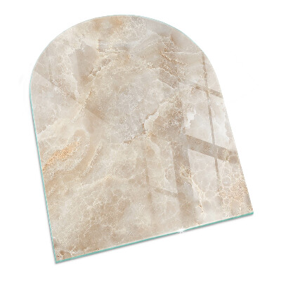 Glass hearth semi-oval Natural stone pattern