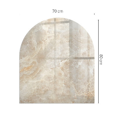 Glass hearth semi-oval Natural stone pattern