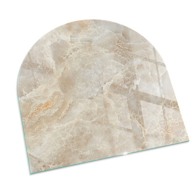 Glass hearth semi-oval Natural stone pattern