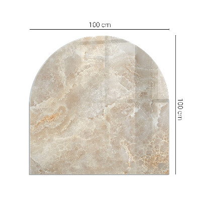 Glass hearth semi-oval Natural stone pattern