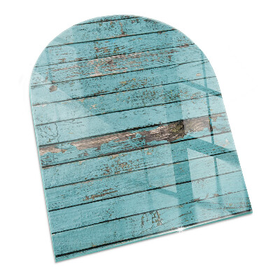 Glass hearth semi-oval Rustic style boards