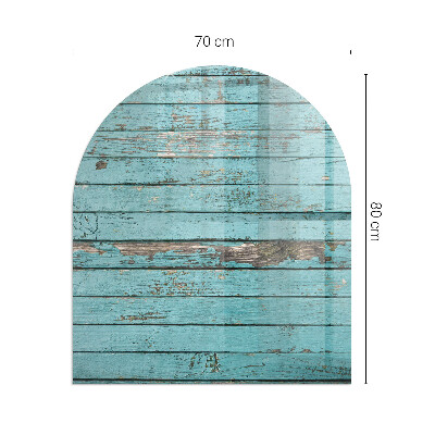 Glass hearth semi-oval Rustic style boards