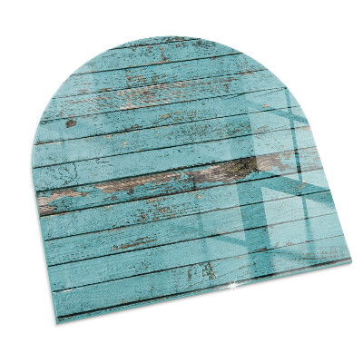 Glass hearth semi-oval Rustic style boards