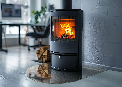 Glass fire hearth semi-oval Abstract texture pattern