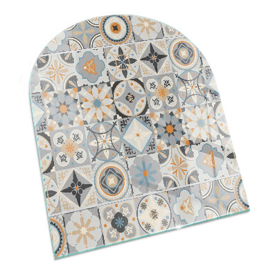 Glass hearth semi-oval Mosaic patterns in tiles