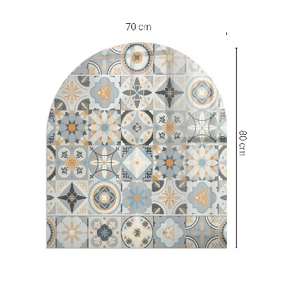 Glass hearth semi-oval Mosaic patterns in tiles