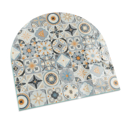 Glass hearth semi-oval Mosaic patterns in tiles