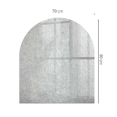 Glass hearth semi-oval Raw concrete texture