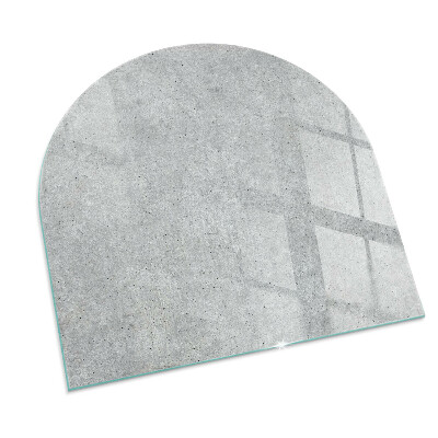 Glass hearth semi-oval Raw concrete texture