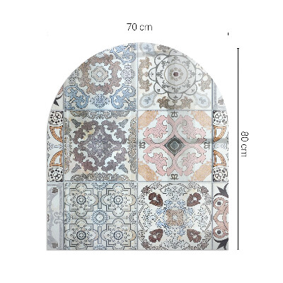Glass hearth semi-oval Mosaic patterns in tiles