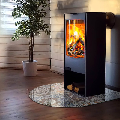 Glass hearth semi-oval Mosaic patterns in tiles