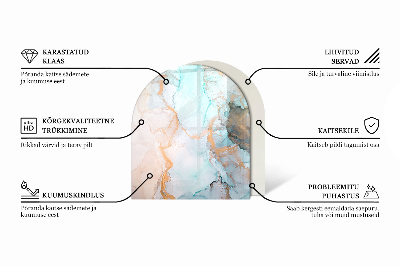 Glass hearth semi-oval Boards in different shades