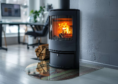 Glass hearth semi-oval Boards in different shades