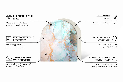 Glass hearth semi-oval Boards in different shades