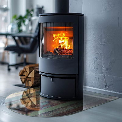 Glass hearth semi-oval Boards in different shades