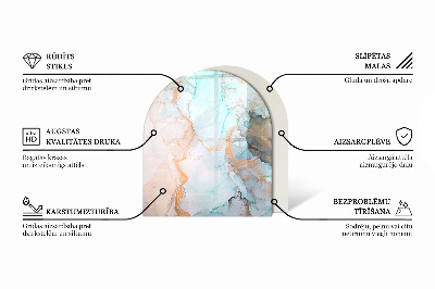Glass hearth semi-oval Boards in different shades