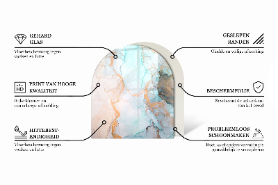 Glass hearth semi-oval Boards in different shades
