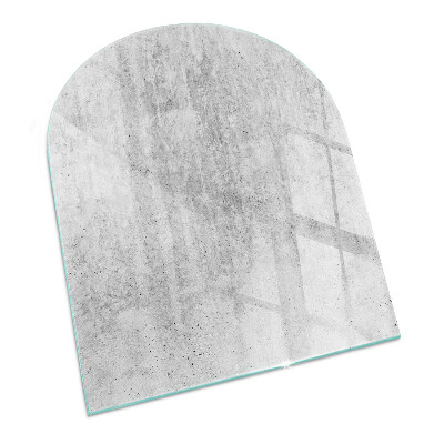 Glass fire hearth semi-oval Raw concrete texture