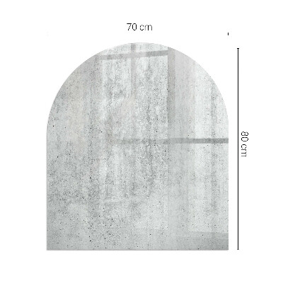 Glass fire hearth semi-oval Raw concrete texture