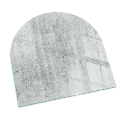 Glass fire hearth semi-oval Raw concrete texture