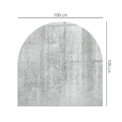 Glass fire hearth semi-oval Raw concrete texture