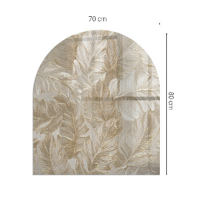 Glass fire hearth semi-oval Leaves in subtle patterns