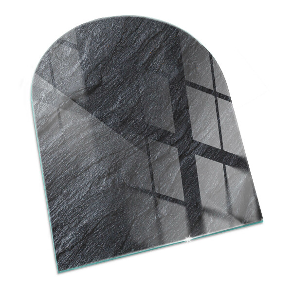 Glass hearth semi-oval Stone surface texture