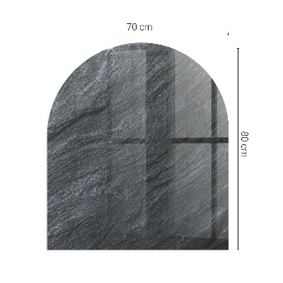Glass hearth semi-oval Stone surface texture