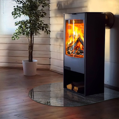 Glass hearth semi-oval Stone surface texture