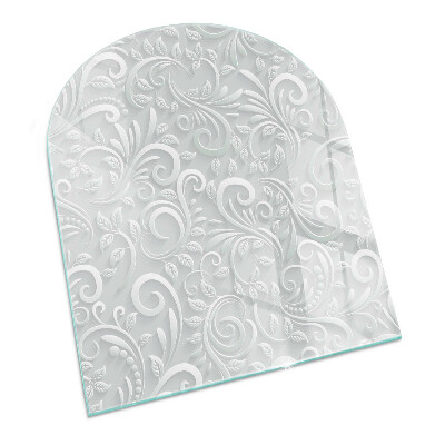 Glass hearth semi-oval Elegant plant pattern