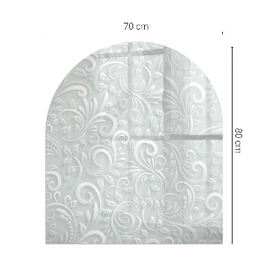 Glass hearth semi-oval Elegant plant pattern