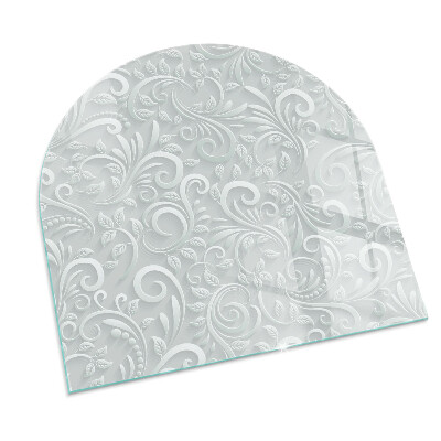 Glass hearth semi-oval Elegant plant pattern