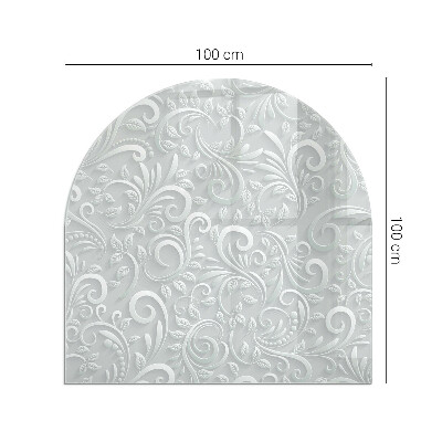 Glass hearth semi-oval Elegant plant pattern