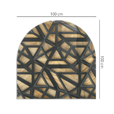 Glass fire hearth semi-oval Geometry with wood