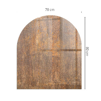Glass hearth semi-oval Rust texture on the background