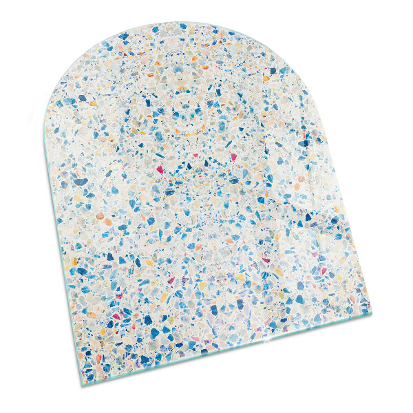 Glass fire hearth semi-oval Abstract texture pattern